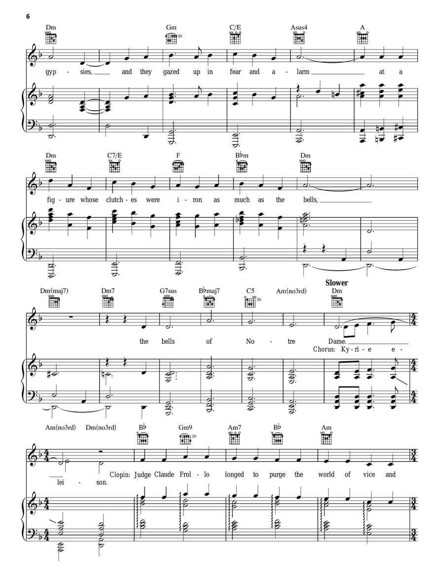 The Bells Of Notre Dame Piano, Vocal, Guitar scores gallery preview page 6