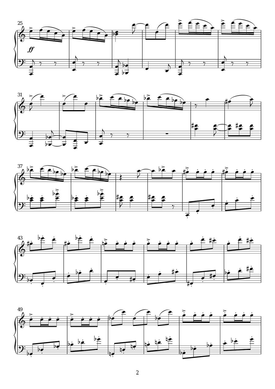 Prelude From North By Northwest Piano Solo scores gallery preview page 2