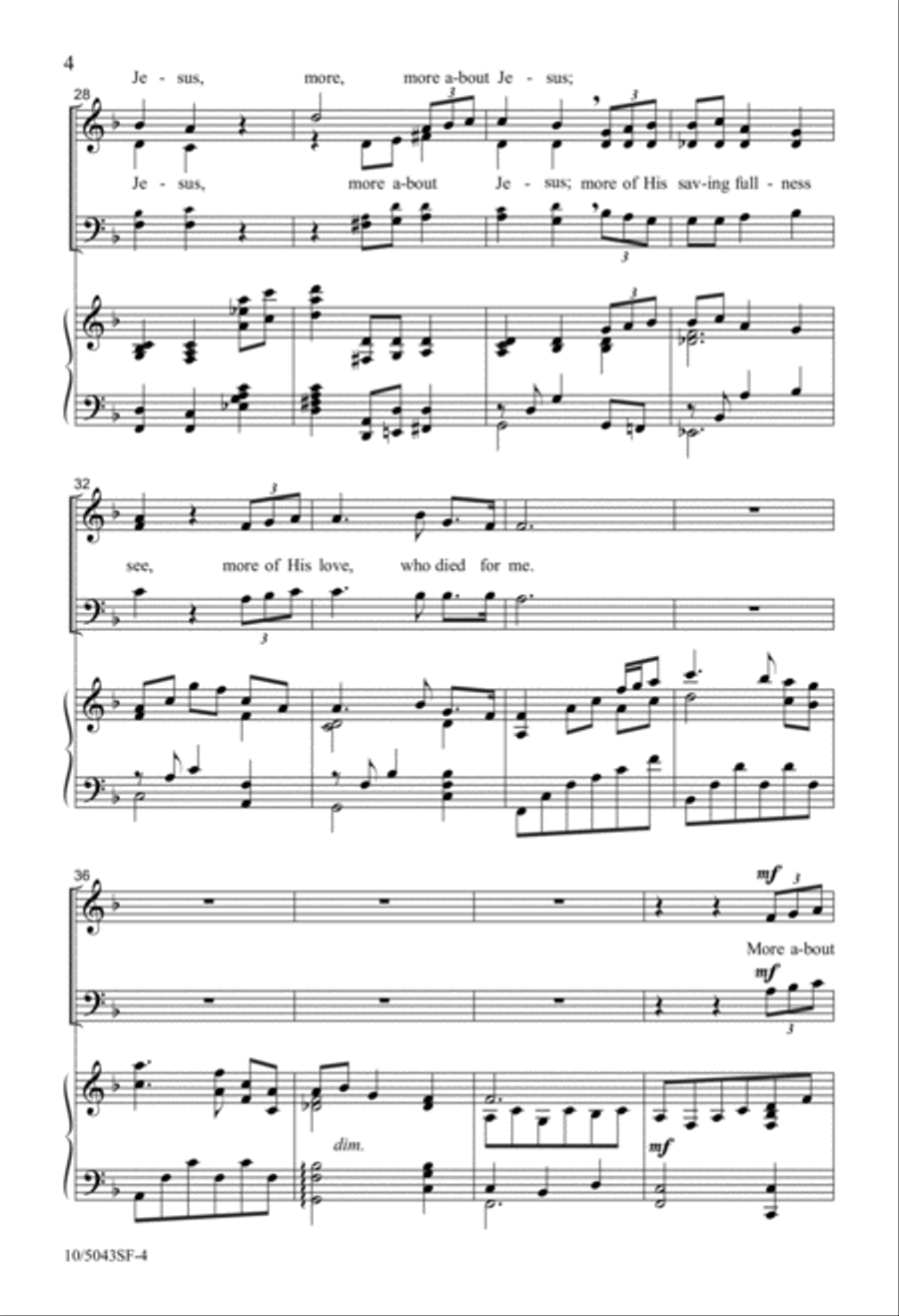 More About Jesus 4-Part scores gallery preview page 4