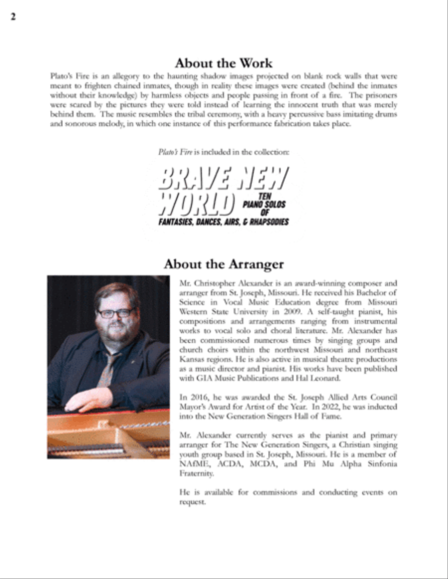 Plato's Fire Piano Solo scores gallery preview page 2