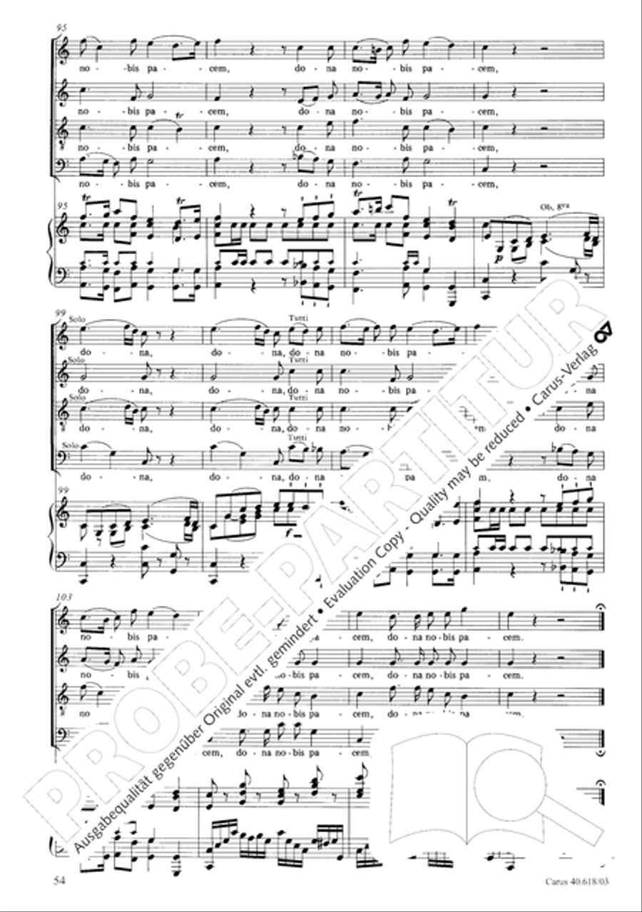 Mass in C (Missa in C) 4-Part scores gallery preview page 55