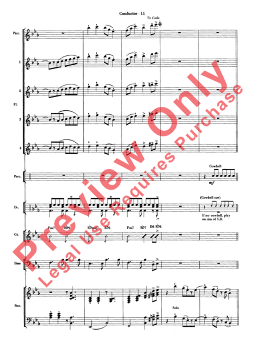 Sleigh Ride Samba Flute Choir scores gallery preview page 12