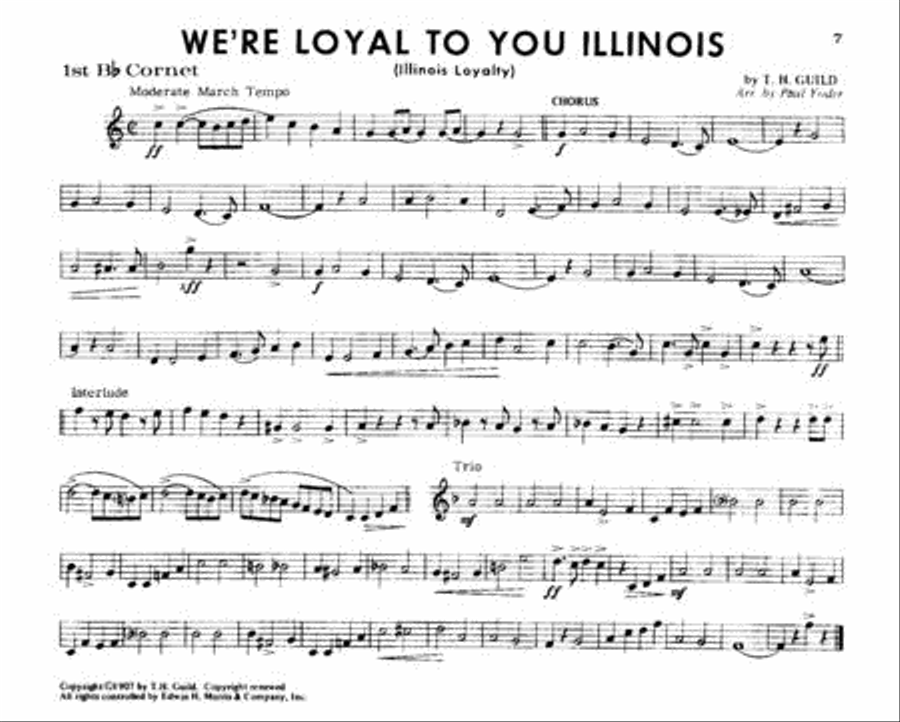 College Songs for School Bands – 1st Bb Cornet Solo Marching Band scores gallery preview page 2