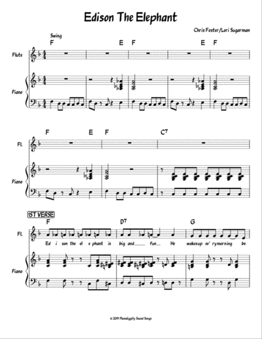 Edison The Elephant - Piano/Vocal/Guitar Piano, Vocal, Guitar scores gallery preview page 1