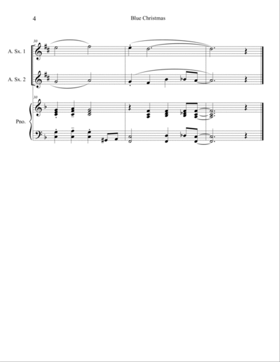 Blue Christmas Woodwind Duet scores gallery preview page 4