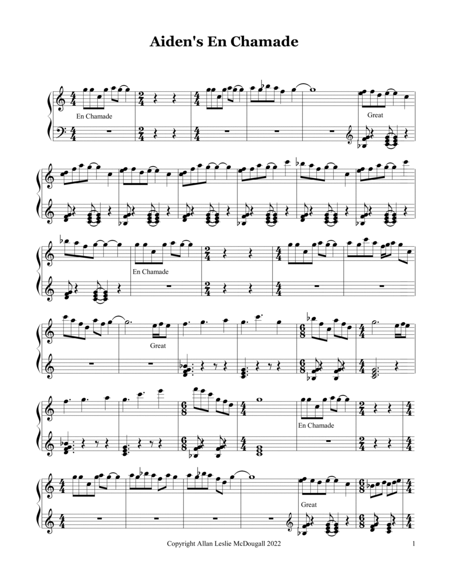 Aiden's En Chamade Organ Solo scores gallery preview page 1