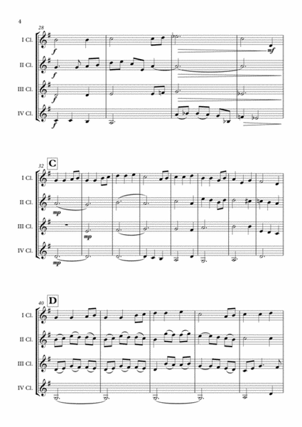 "Away In A Manger" Clarinet Quartet arr. Adrian Wagner image number null