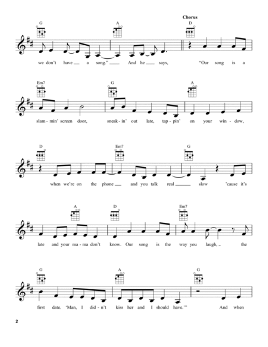 Our Song Ukulele scores gallery preview page 2