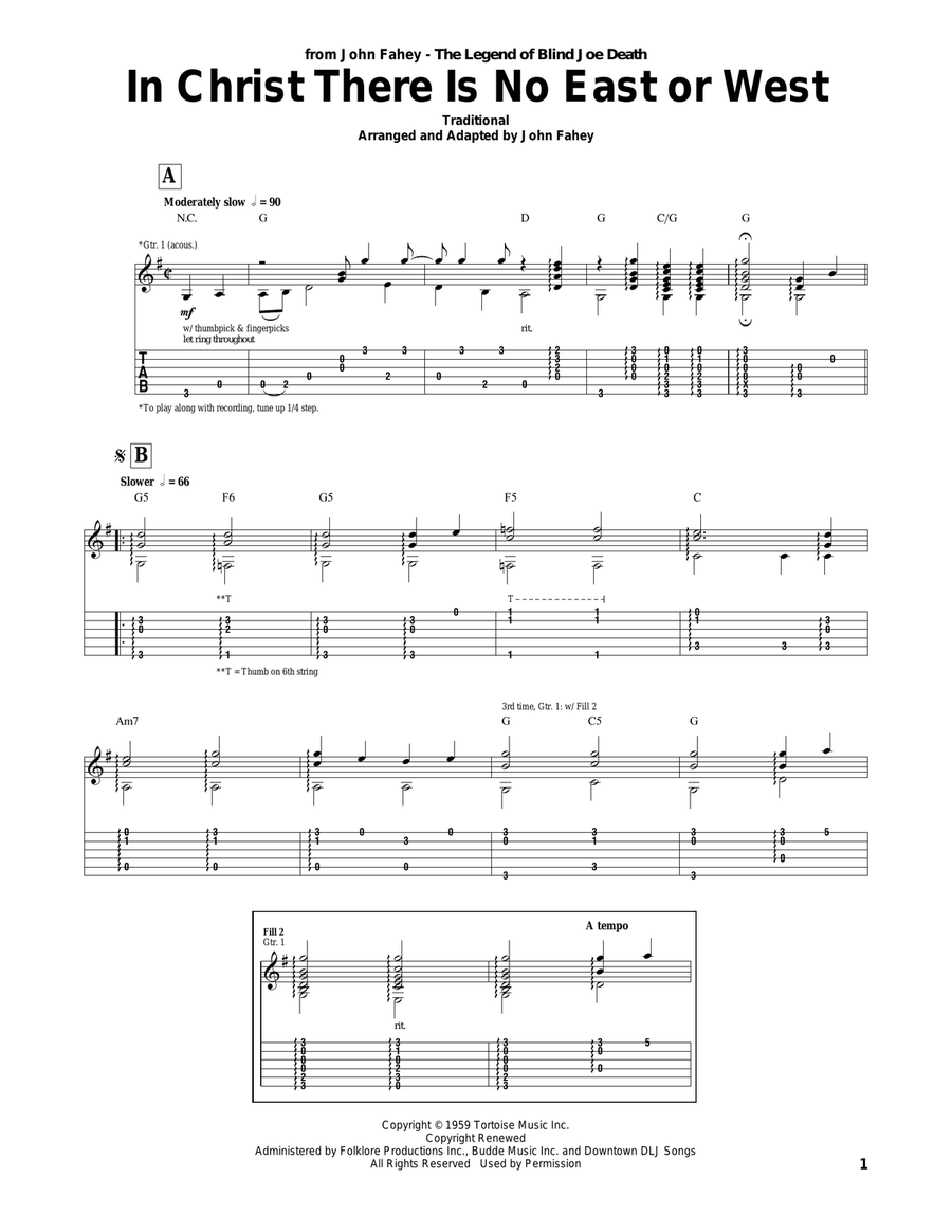 In Christ There Is No East Or West Acoustic Guitar scores gallery preview page 1