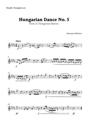Hungarian Dance No. 5 by Brahms for Piccolo Trumpet in A Solo
