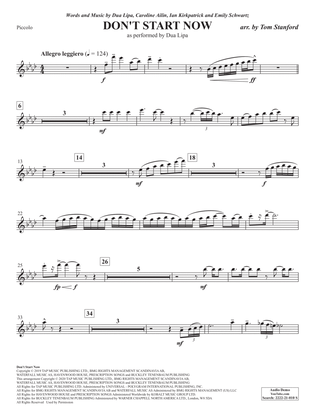 Don't Start Now (arr. Tom Stanford) - Piccolo