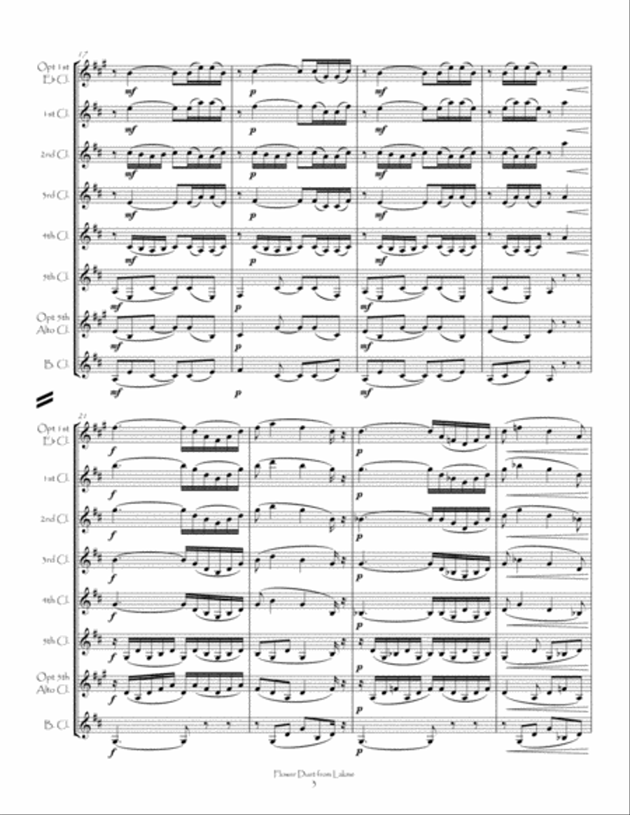 Flower Duet from Lakme for Clarinet Choir Clarinet Choir scores gallery preview page 6