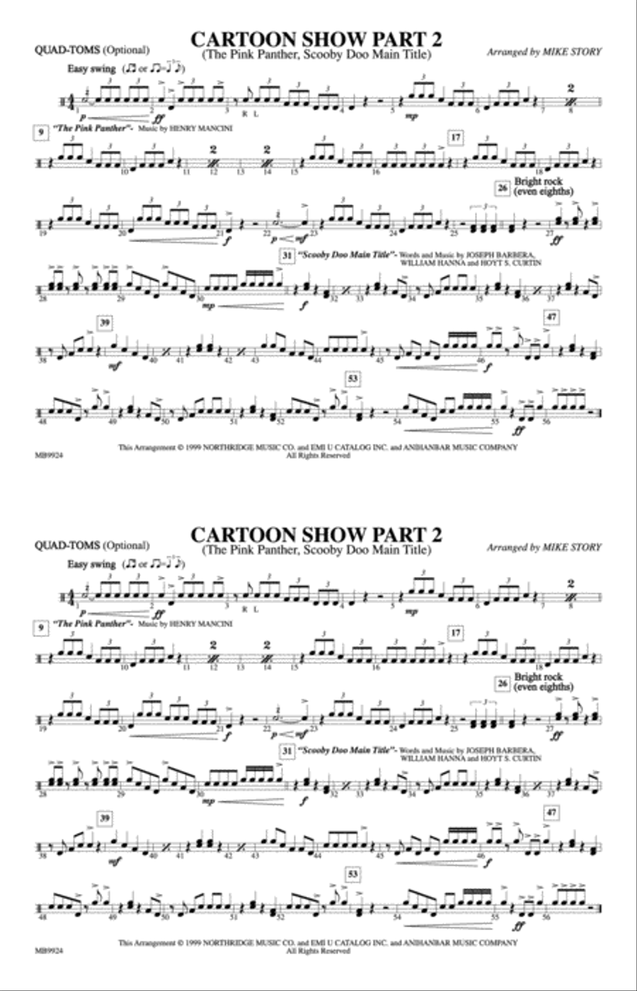 Cartoon Show, Part 2: Quad-Toms Marching Band scores gallery preview page 1