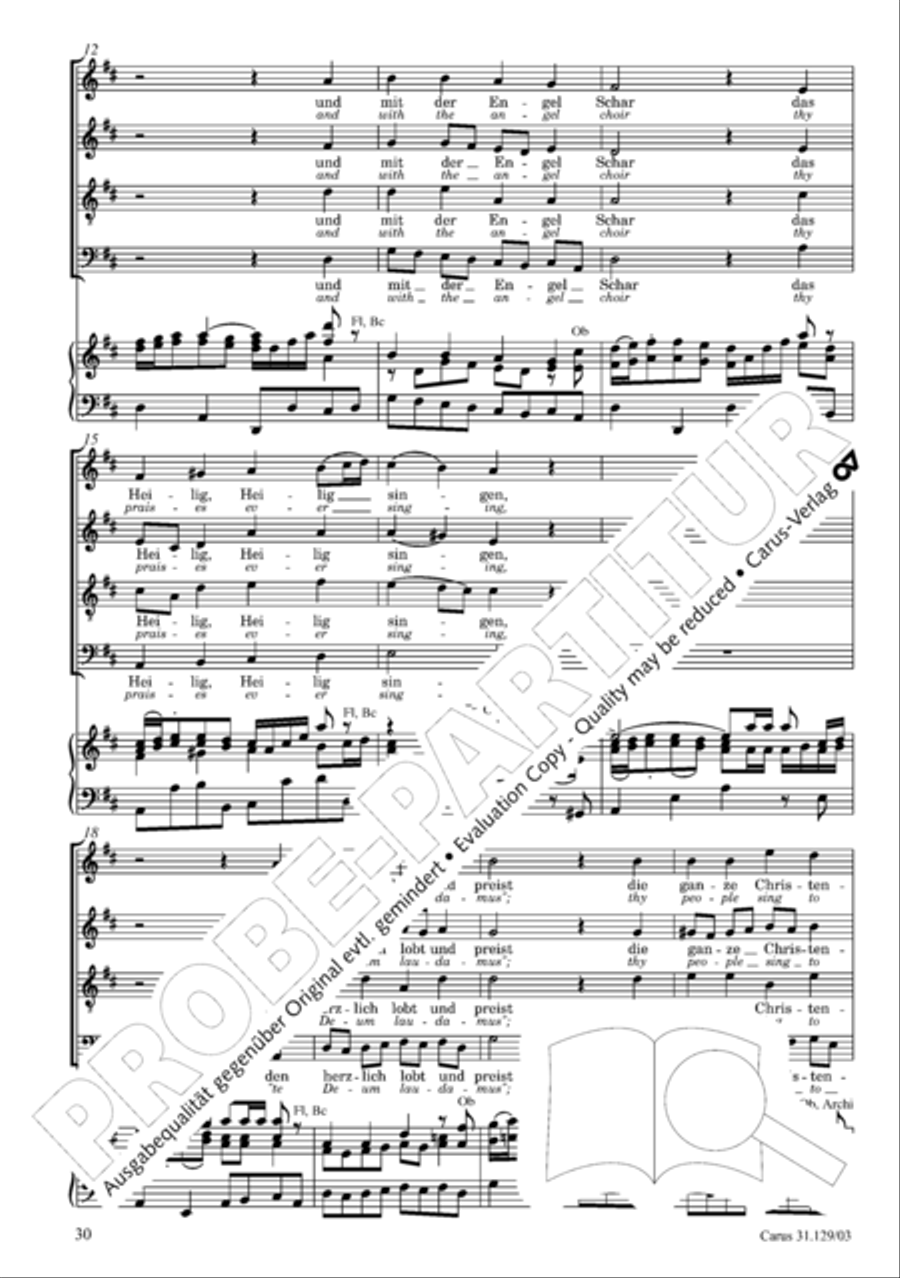 All glory to the Lord, our God (Gelobet sei der Herr, mein Gott) 4-Part scores gallery preview page 33