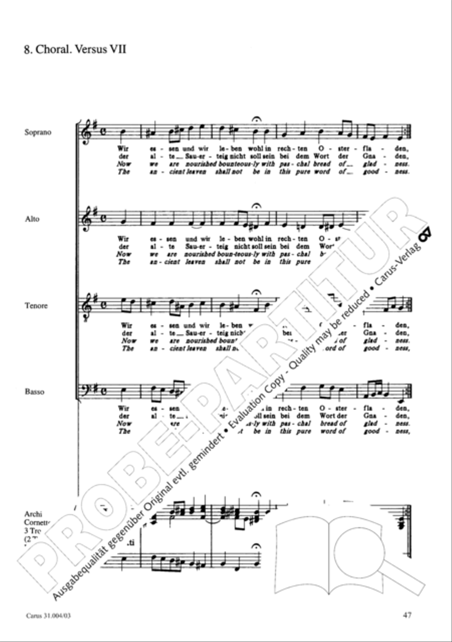 Christ lay in death's cold prison (Christ lag in Todesbanden) 4-Part scores gallery preview page 48