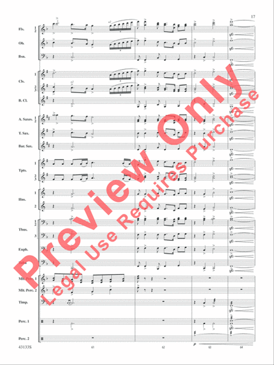 And Heaven and Nature Ring! Concert Band scores gallery preview page 18