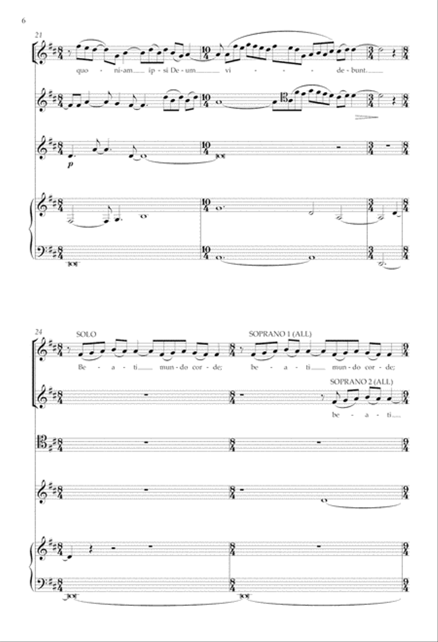 Beatitude II: Beati mundo corde (Blessed are the pure of heart) Women's Choir scores gallery preview page 5
