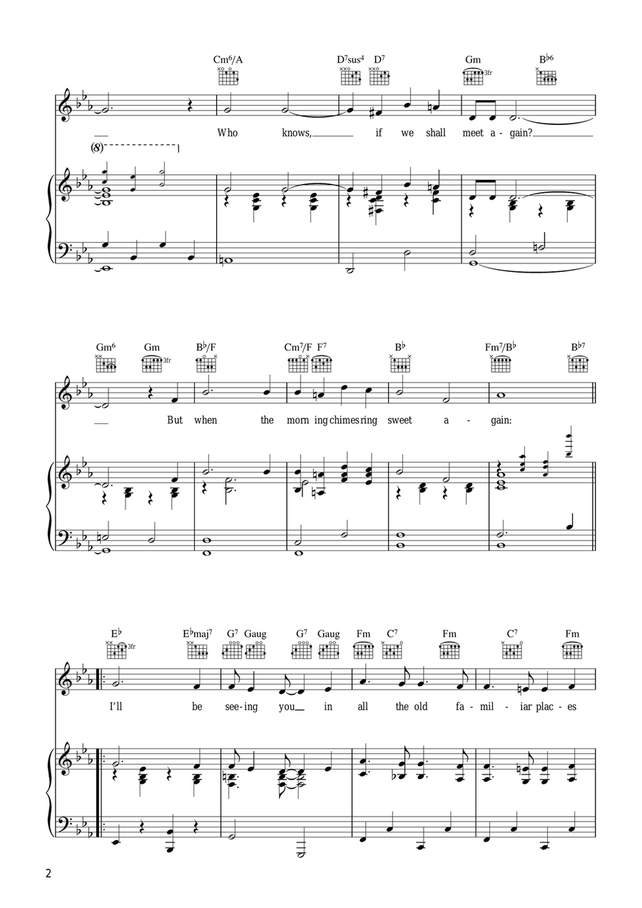 I'll Be Seeing You Piano, Vocal, Guitar scores gallery preview page 2