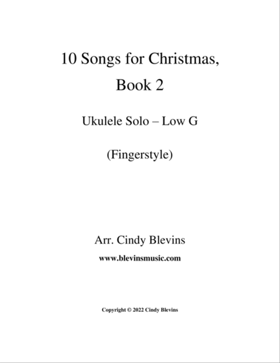 10 Songs for Christmas, Book 2, Ukulele Solo, Fingerstyle, Low G Ukulele scores gallery preview page 6