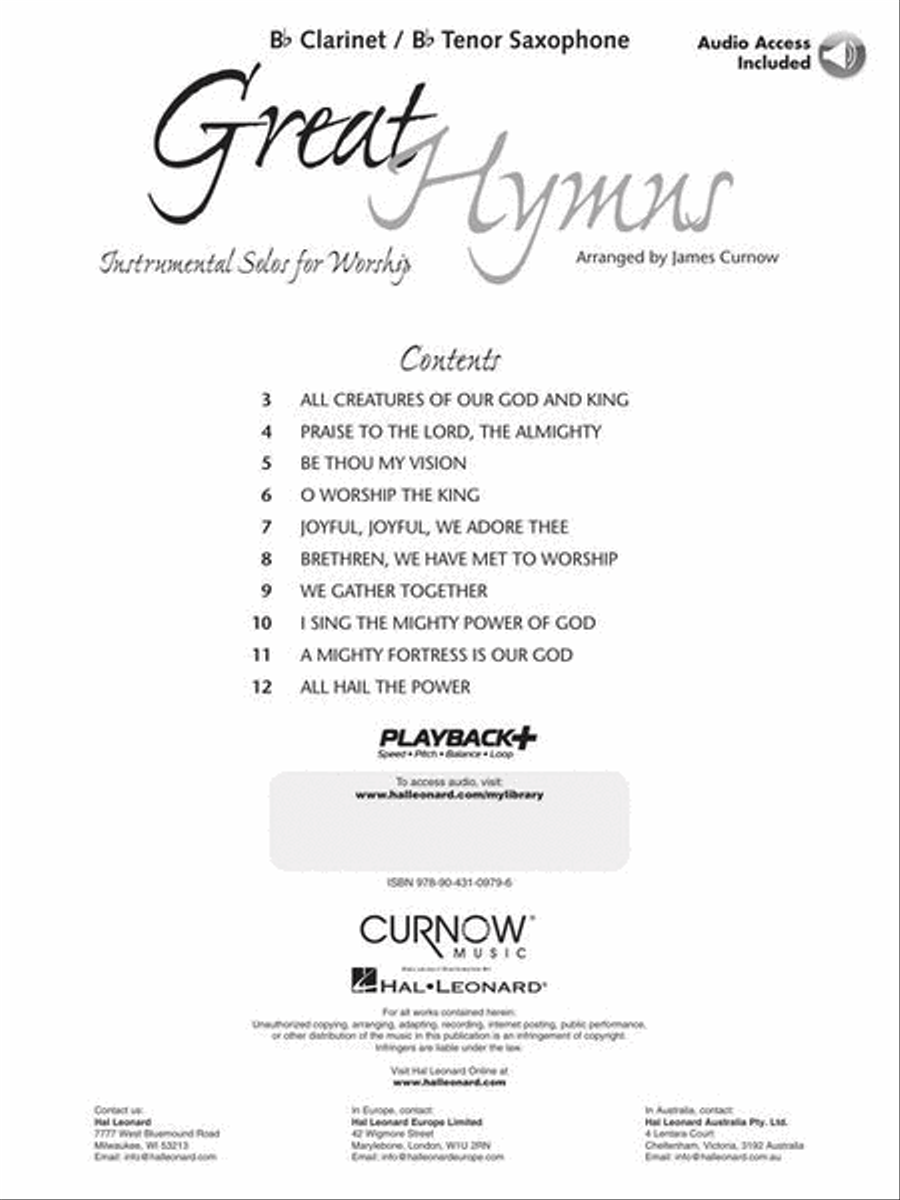 Great Hymns Great Hymns B-Flat Clarinet scores gallery preview page 4
