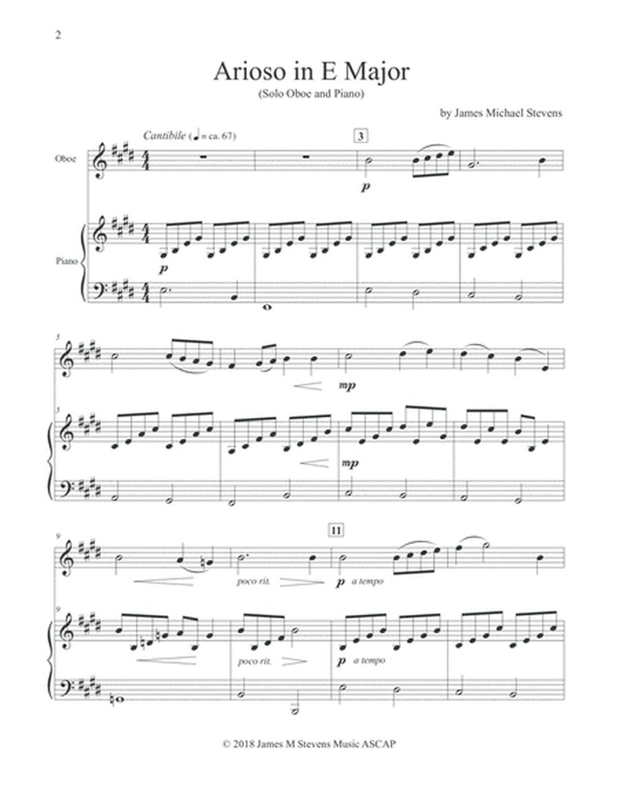 Arioso in E Major - Oboe & Piano image number null