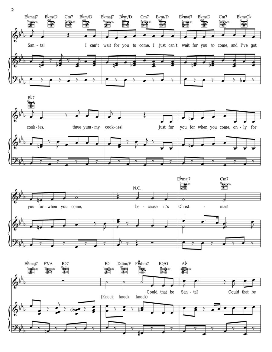 Oh, Santa! Piano, Vocal, Guitar scores gallery preview page 2