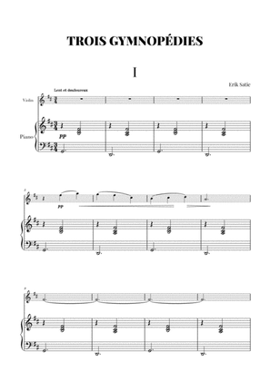 Book cover for Satie - 3 Gymnopédies (Violin and Piano transcription)
