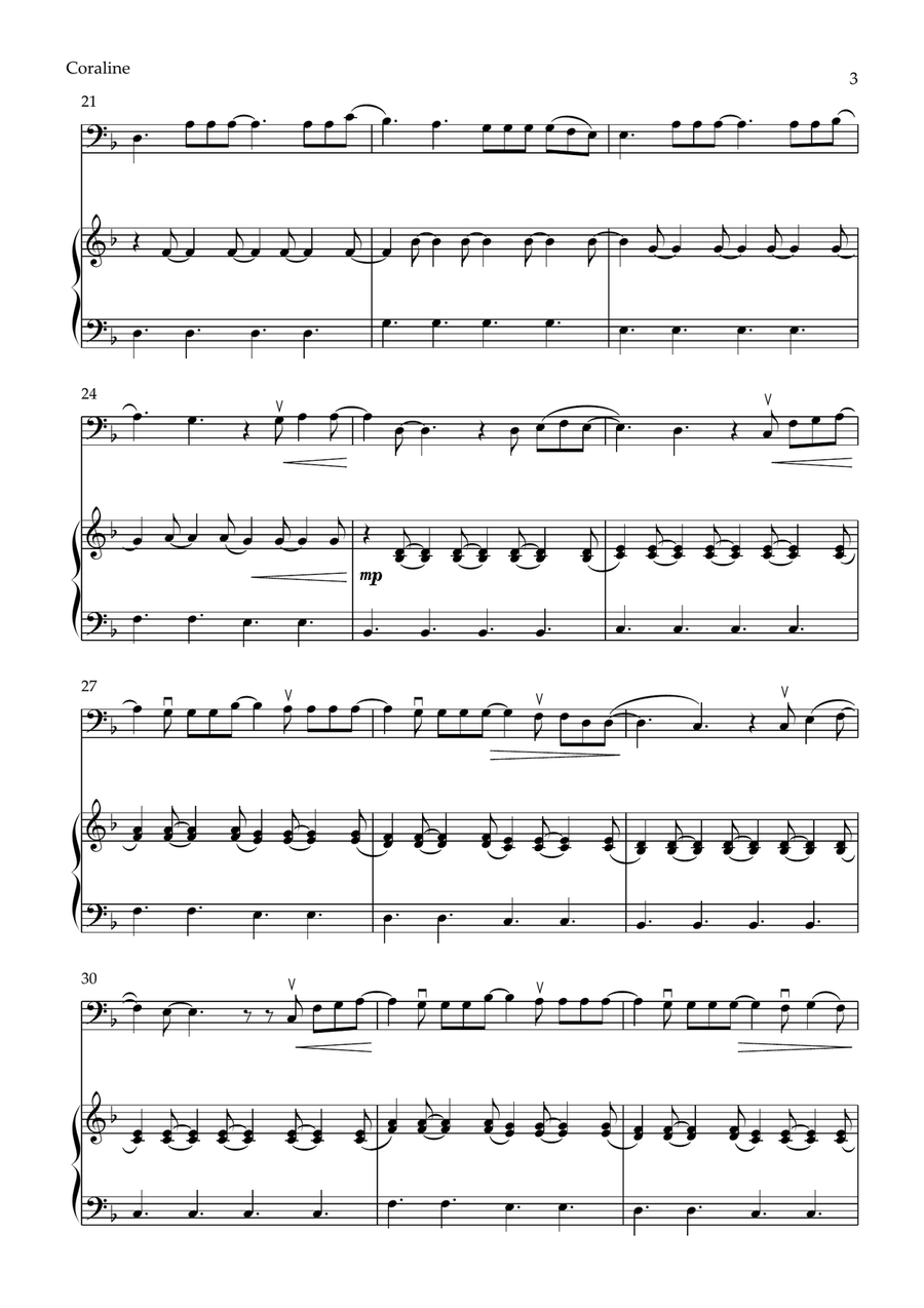 Coraline Piano scores gallery preview page 3