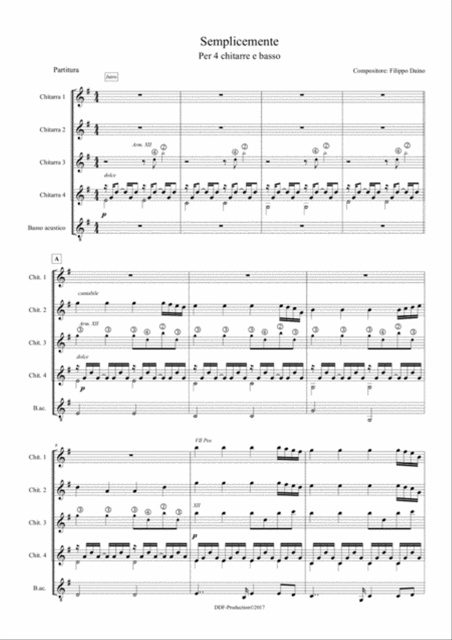 Semplicemente Semplicemente Guitar Ensemble scores gallery preview page 3