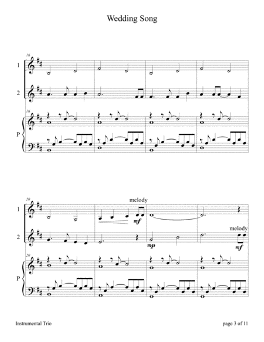Wedding Song (There Is Love) String Duet scores gallery preview page 3