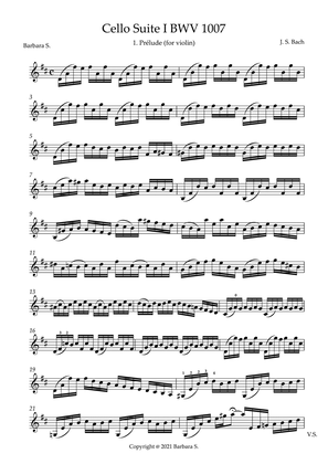 Cello Suite I BWV 1007 1. Prélude (for violin)