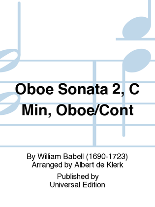 Oboe Sonata 2, C Min, Oboe/Cont