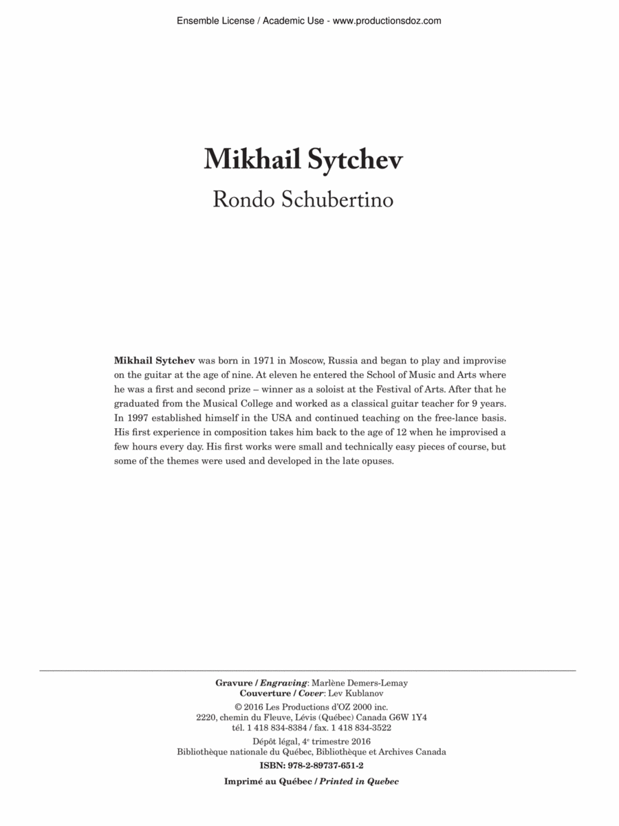 Rondo Schubertino Classical Guitar scores gallery preview page 1