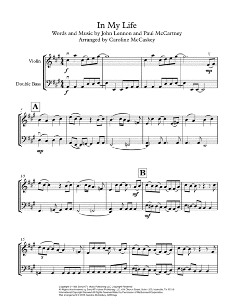 In My Life In My Life String Duet scores gallery preview page 2