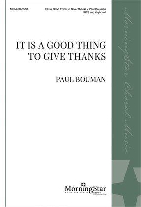 Book cover for It Is a Good Thing to Give Thanks
