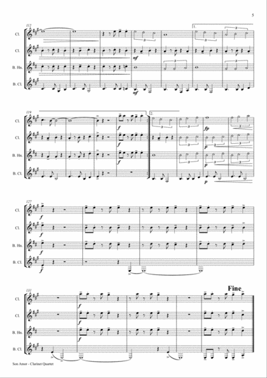 Son amor! - Samba - Clarinet Quartet Clarinet Quartet scores gallery preview page 6