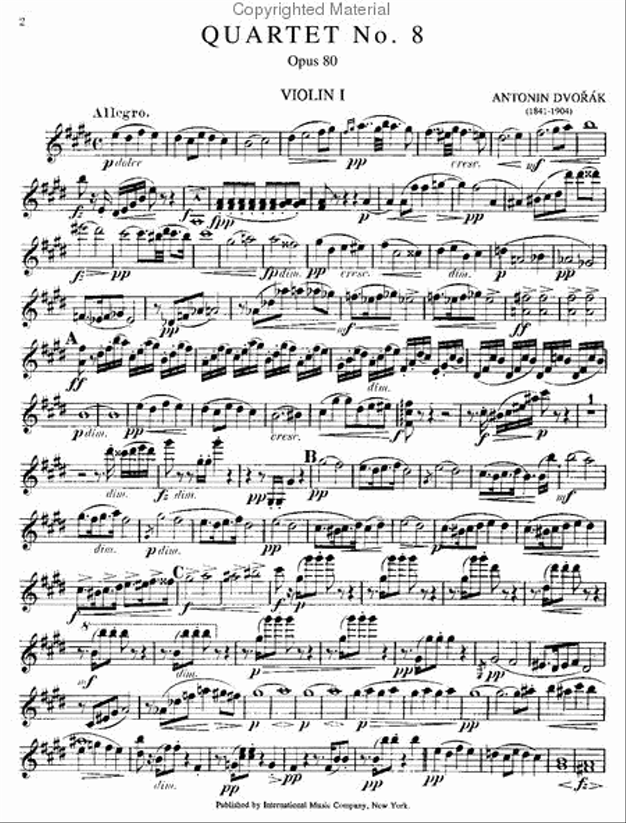 Quartet No. 8 In E Major, Opus 80 String Quartet scores gallery preview page 2