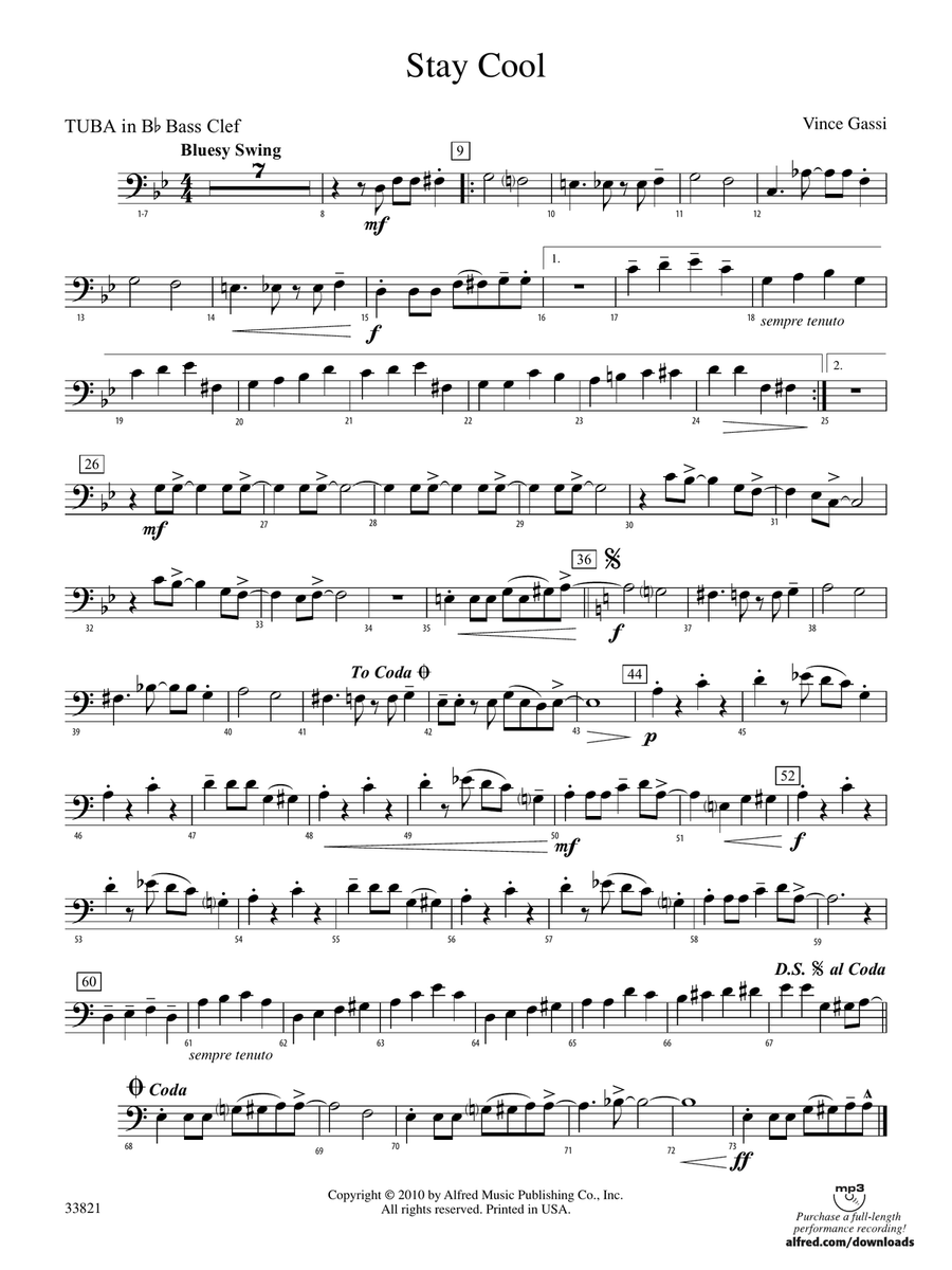 Stay Cool: (World Part) B-flat Tuba B.C.