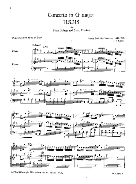 Flute Concerto in G major H.S. 315