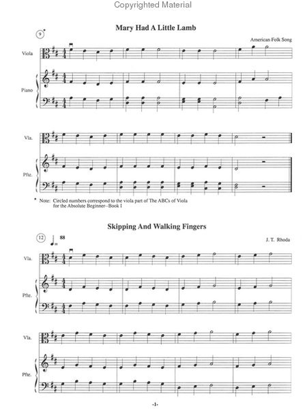 The ABC's of Viola, Book 1 - Piano Accompaniment