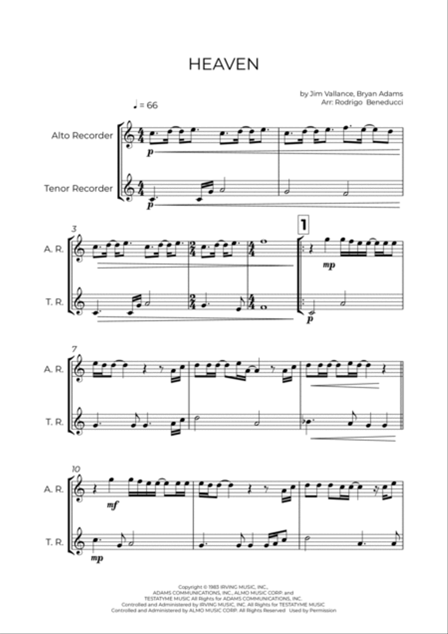 Heaven Woodwind Duet scores gallery preview page 2