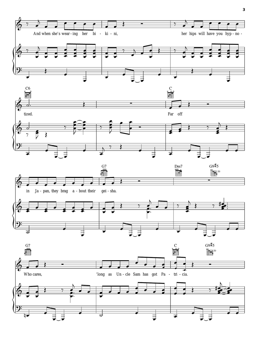 Patricia, It's Patricia (Patricia) Piano, Vocal, Guitar scores gallery preview page 3