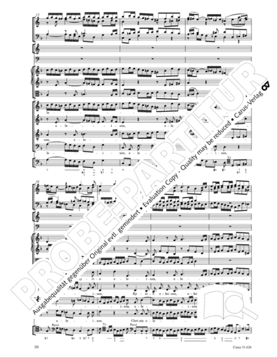 Missa longa in C major (Missa longa in C) 4-Part scores gallery preview page 22