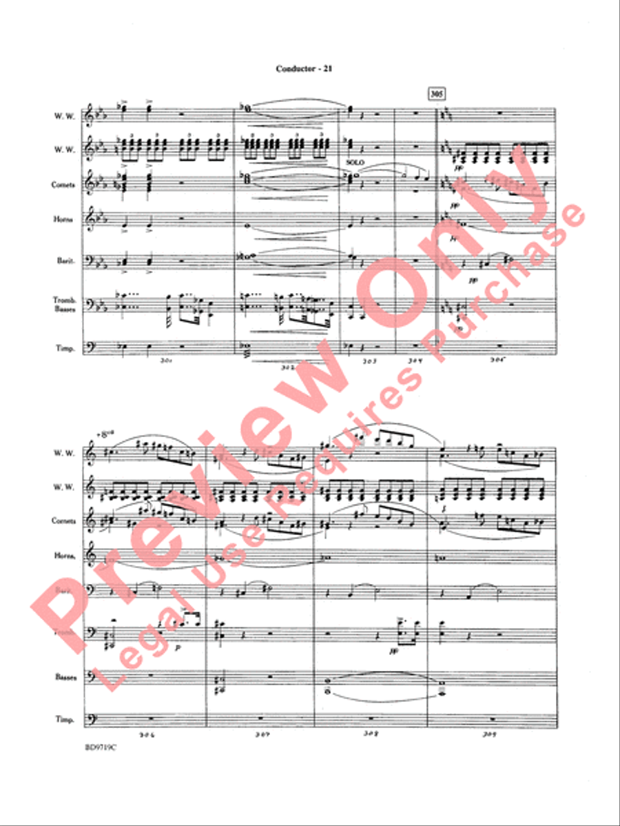Manzoni Requiem (Excerpts) Concert Band scores gallery preview page 23