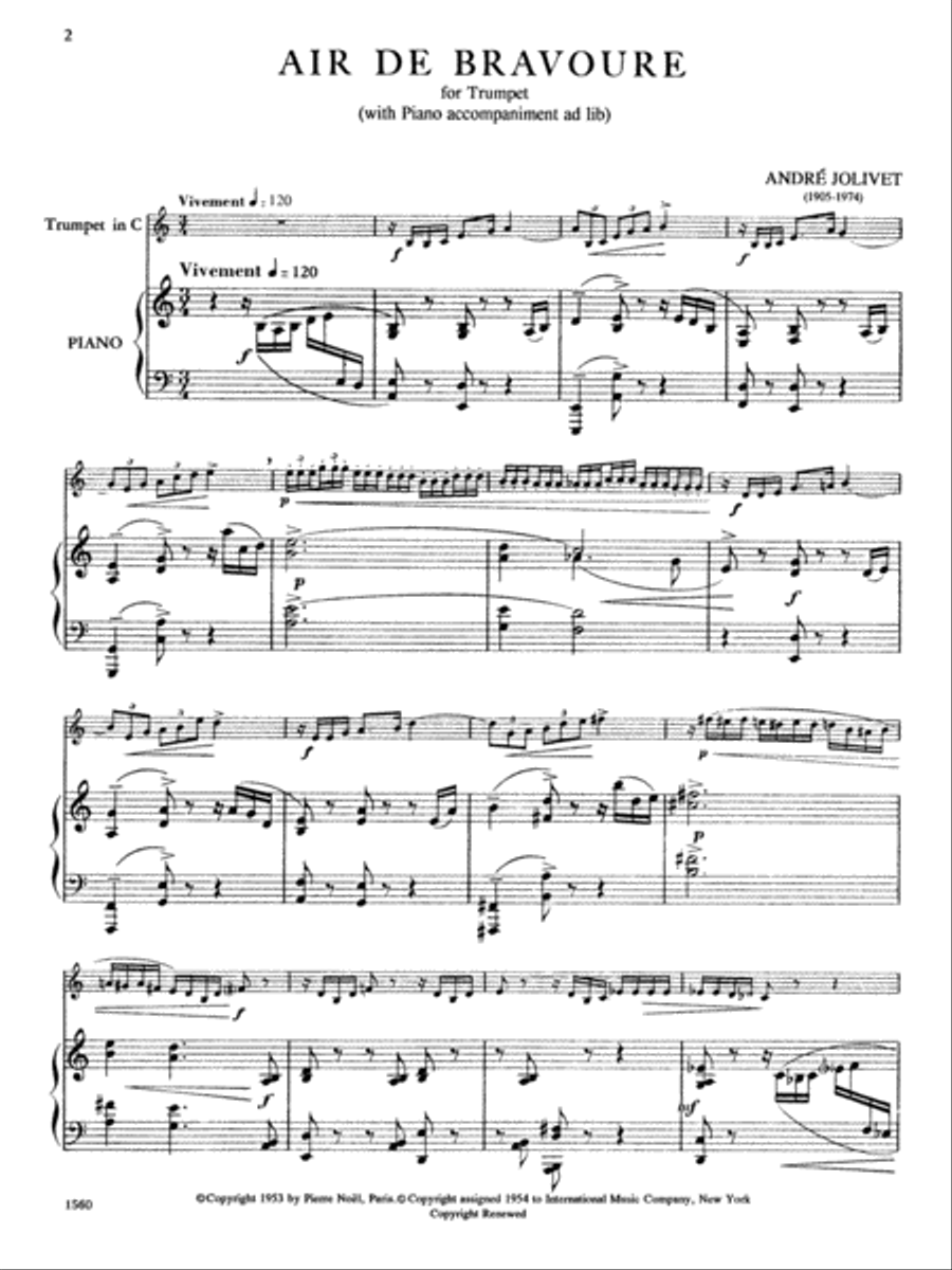 Air De Bravoure Trumpet Solo scores gallery preview page 2