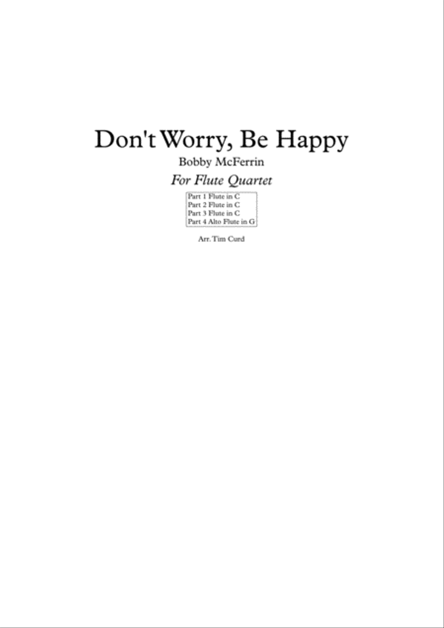 Don't Worry, Be Happy Woodwind Quartet scores gallery preview page 1