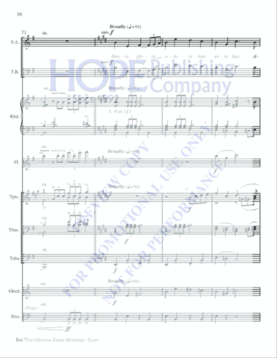 For This Glorious Easter Morning Choir scores gallery preview page 16
