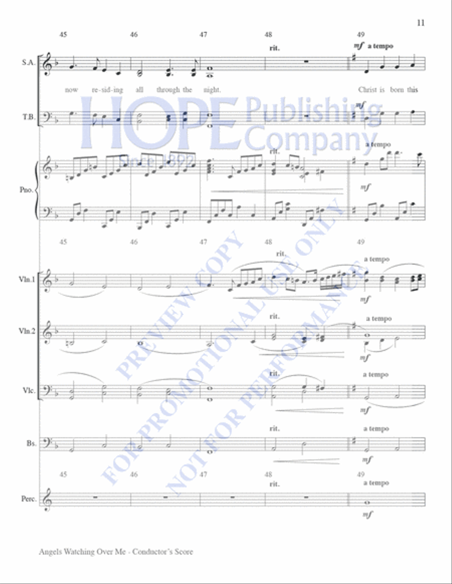 Angels Watching Over Me 4-Part scores gallery preview page 11