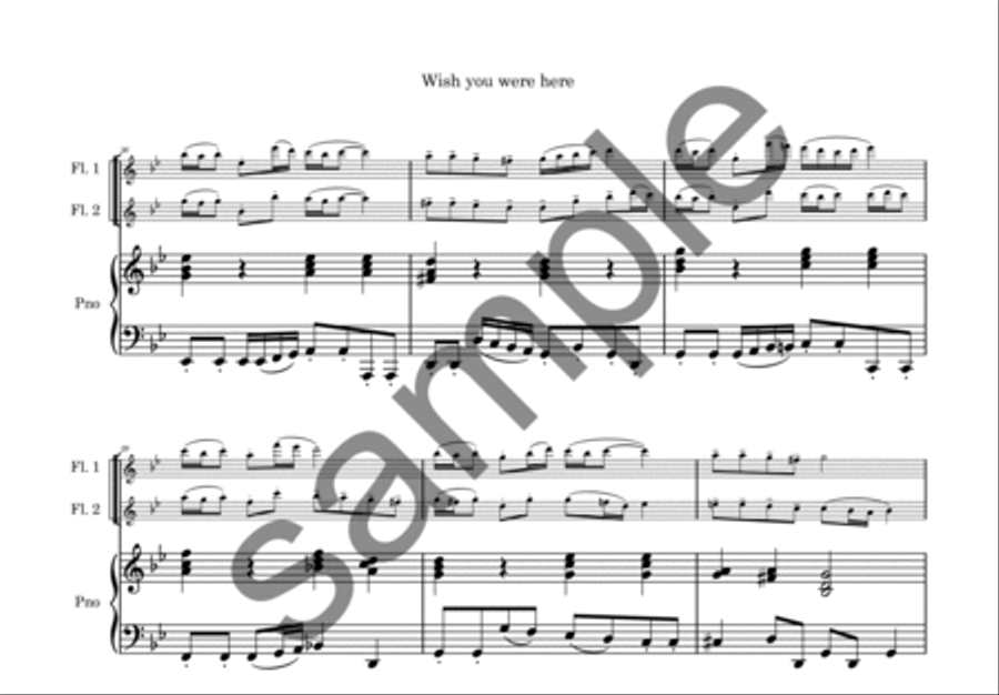 Wish you were here Wish you were here Flute Duet scores gallery preview page 4
