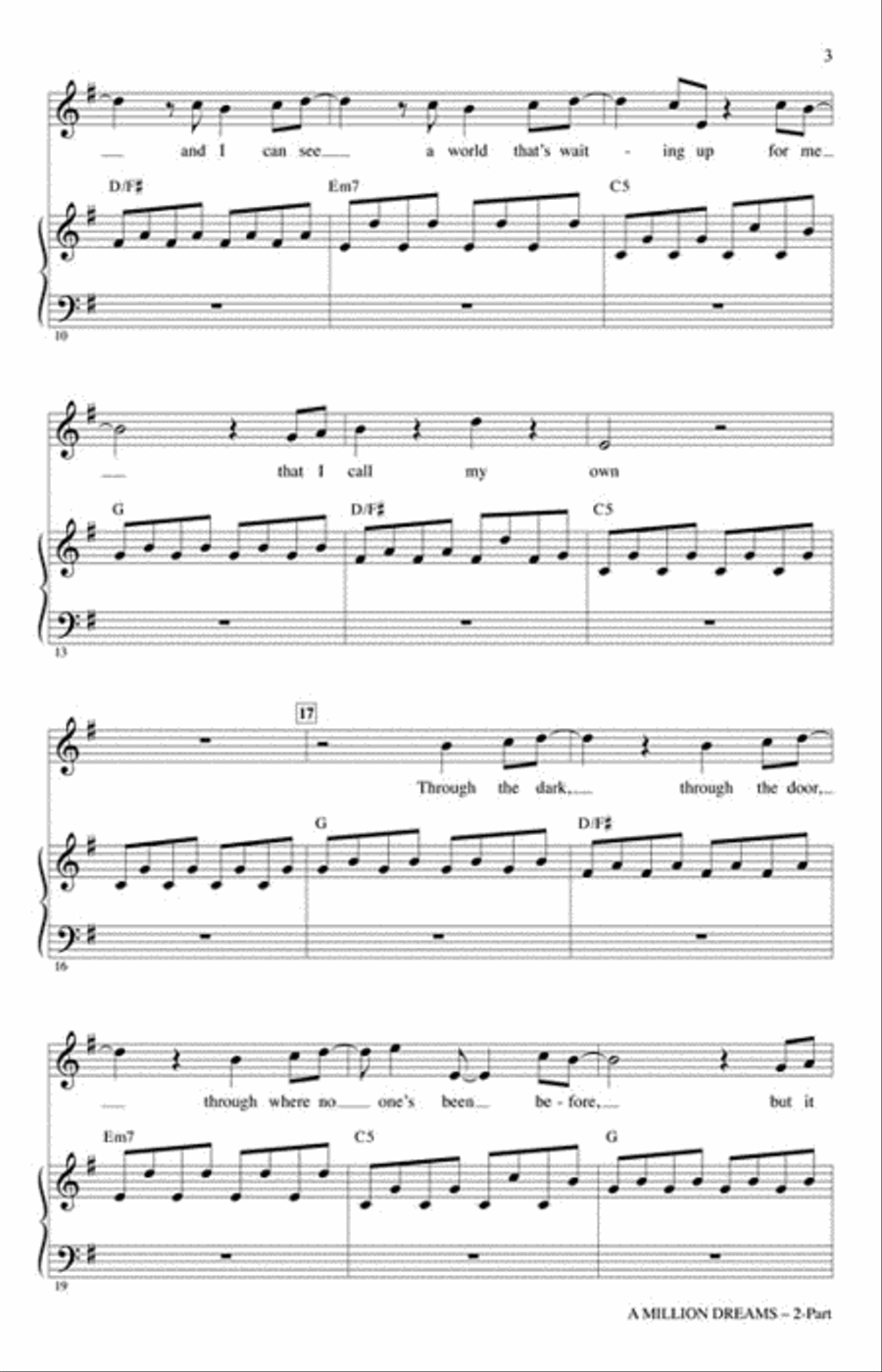A Million Dreams A Million Dreams 2-Part scores gallery preview page 3